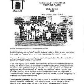 Fremantle History Society Newsletter 2001 Winter