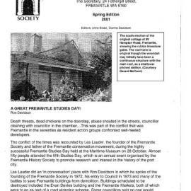 Fremantle History Society Newsletter 2001 Spring