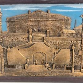 Framed metallic engraving of Round House