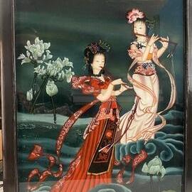 Japanese Sister City - Framed drawing Geishas