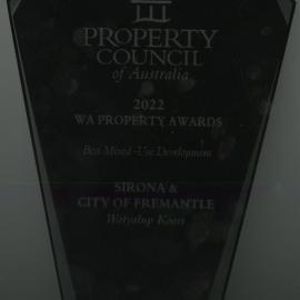 Plaque - Award - City of Fremantle and Sirona Walyalup Koort