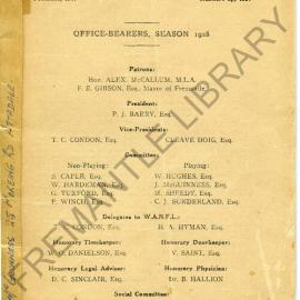 South Fremantle Football Club Annual Report 1928