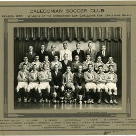 Caledonian Soccer Club. 1935 Season. Winners of the Association Cup,Challenge Cup, Challenge Shield