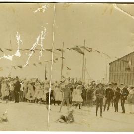 Beach. People gathering. Circa 1901