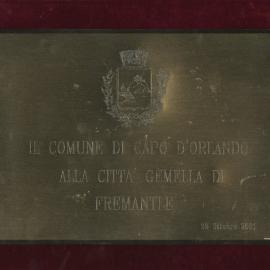 Sister City - Capo D'Orlando - Plaque