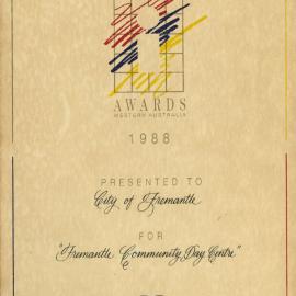 Certificate - Local Government Innovation Awards 1988