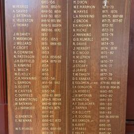 Honour Board - Councillors - Fremantle 1848-1900's