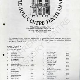 Fremantle Arts Centre 1982 Tenth Anniversary