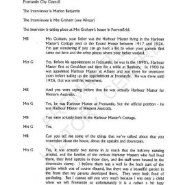 Verbatim transcript of an interview with Ethel Mary Graham [oral history] / / interviewer: Marion Benjamin