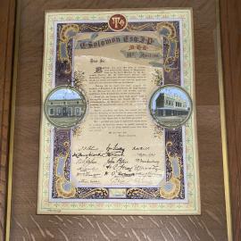 Elias Solomon - Framed Certificate - Fremantle Literary Institute 1901