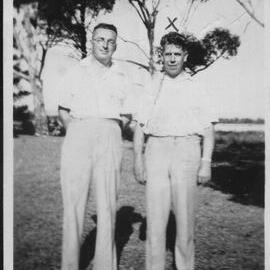 Claude Vinci (on right) with Mr Adams, manager of Spicers Fremantle