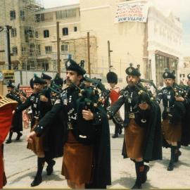 Pipe band on High Street