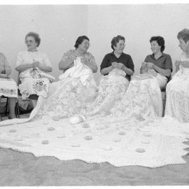 Italian women from the L' Amicizia Club doing needlework in St Paul's Church Hall