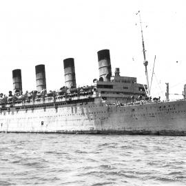 Aquitania off Fremantle.