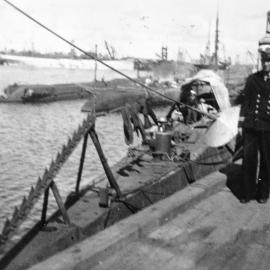 Dutch officer with submarine in Fremantle 1942