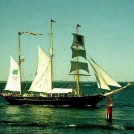STS Leeuwin II off Fremantle.