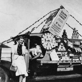 Batemans truck with Claude (Arthur) Steenholdt and Peggy Sumpton.